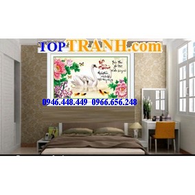 Tranh thêu 3D chữ vợ chồng